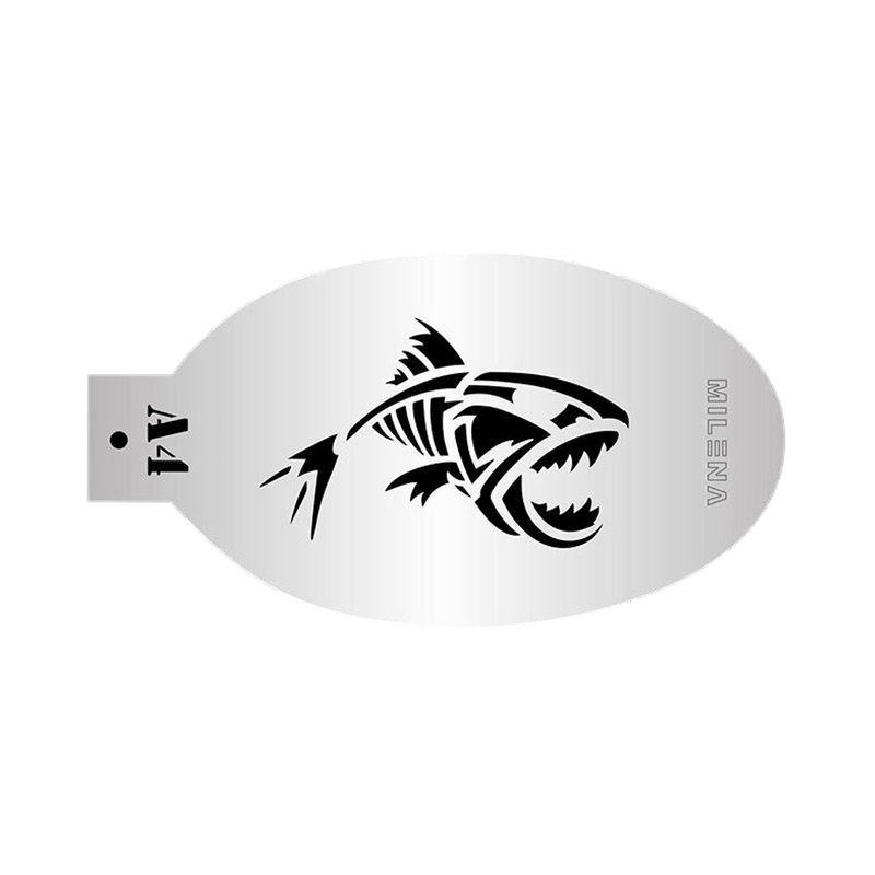 MILENA STENCILS | Face Painting Stencil –  (Piranha Fish)  A4