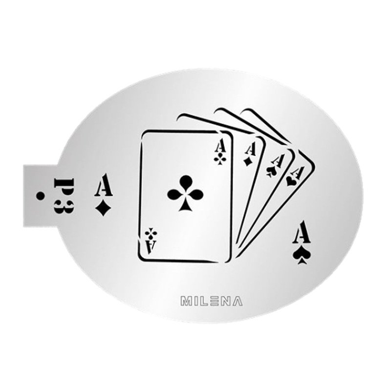 MILENA STENCILS | Face Painting Stencil –  (Playing Cards)  P3