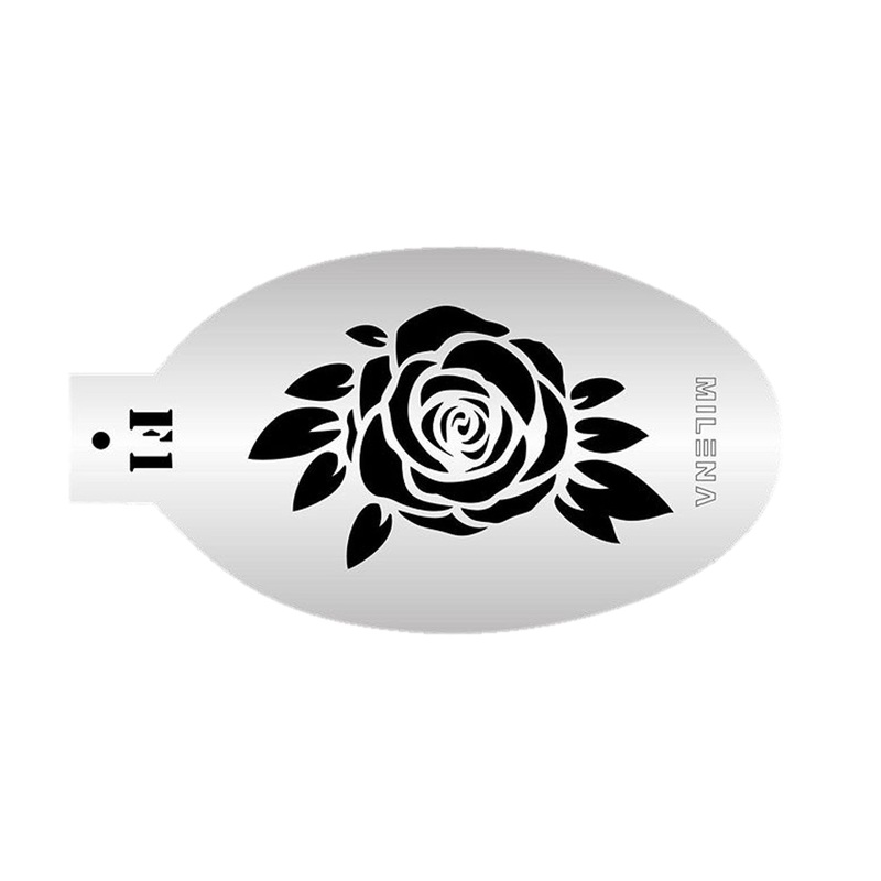 MILENA STENCILS | Face Painting Stencil –  (Rose with leaves)  F1