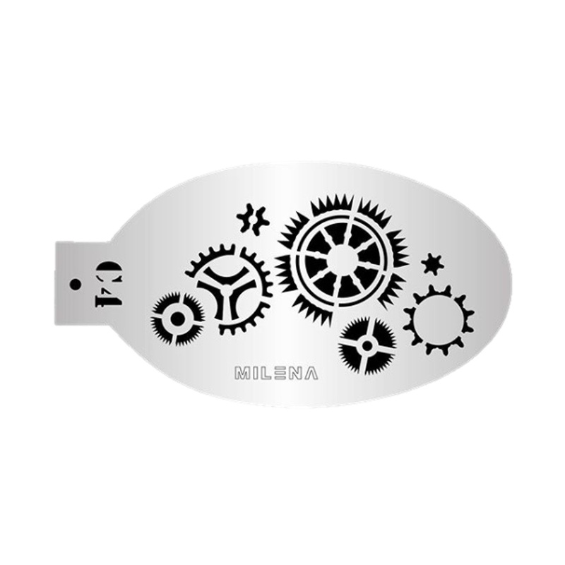 MILENA STENCILS | Face Painting Stencil –  (Rotating Gears)  C4