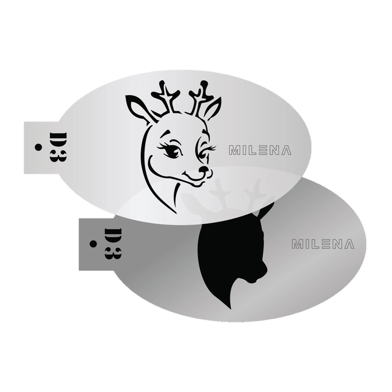 MILENA STENCILS | Face Painting Stencil –  (Smiling Reindeer Set)  D3