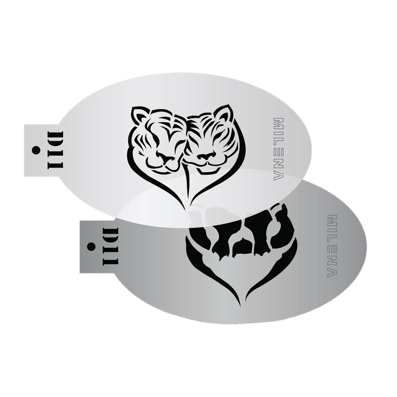 MILENA STENCILS | Face Painting Stencil –  (Tigers in Love Set )  D11