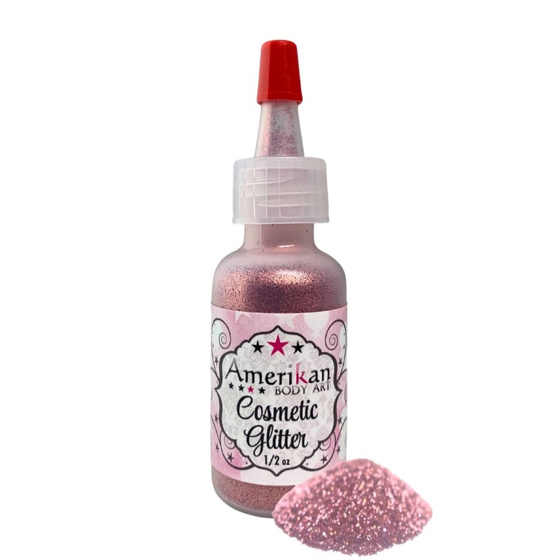 Amerikan Body Art | Face Paint Glitter Poof – Opaque Rose Pink (1/2oz)  #19