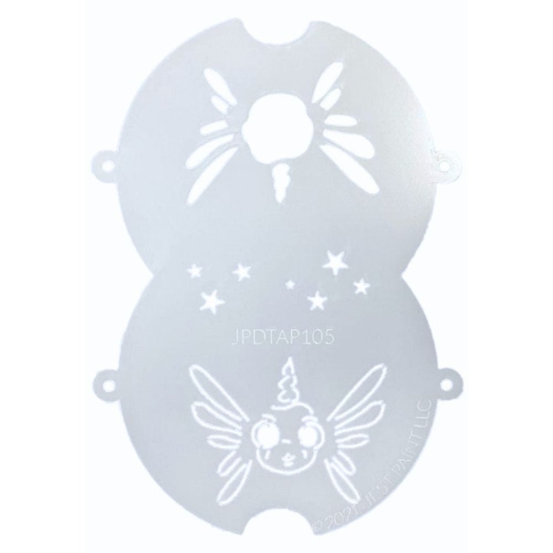 JPDTAP 105 Face Painting Double Stencil – Uni Fish Fairy / Butterfly Face