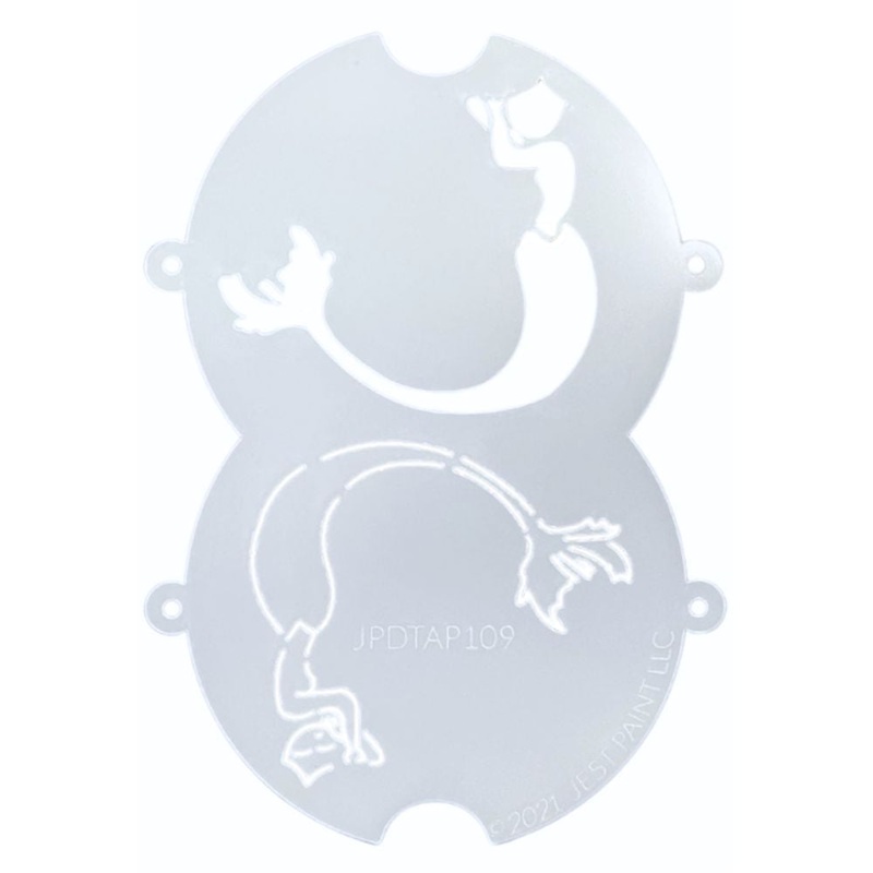 JPDTAP 109 Face Painting Double Stencil – Long Tail Mermaid