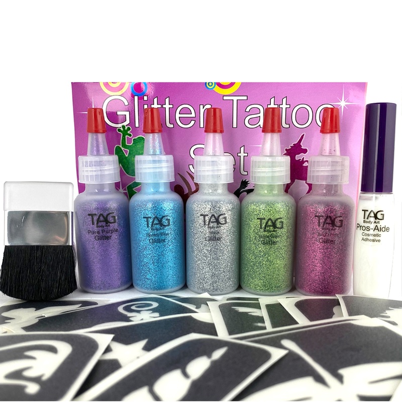 TAG BODY ART | GIRLS Glitter Tattoo Kit with 20 Stencils
