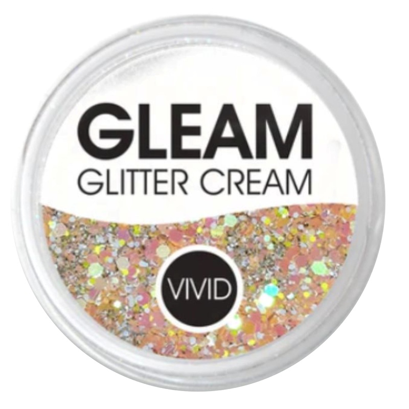 VIVID Glitter |  GLEAM Glitter Cream | Large Pastel Glow – PEACH FUZZ (30gr)