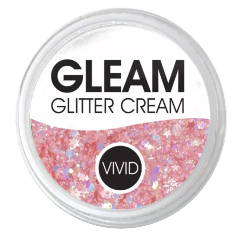 VIVID Glitter |  GLEAM Glitter Cream | Large  UV Pastel Glow – BABY ROSE (30gr)