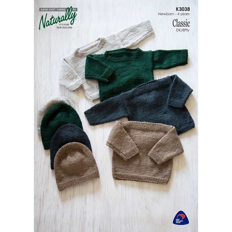 Naturally Pattern Leaflet Classic DK Kids/Sweater & Hat K3038