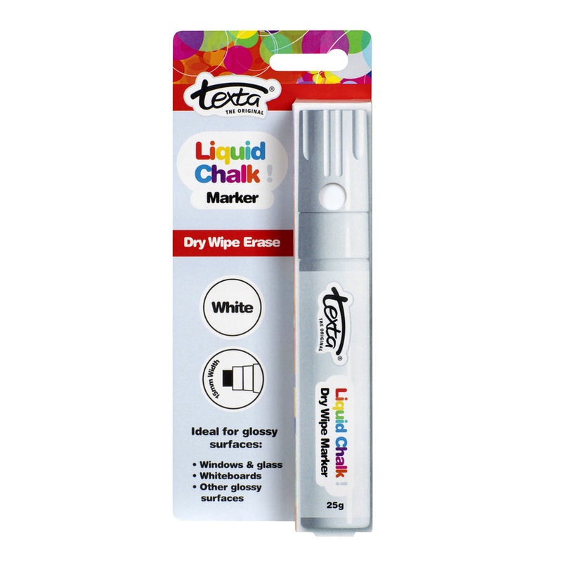Texta Liquid Dry Wipe 15mm Chalk Marker White