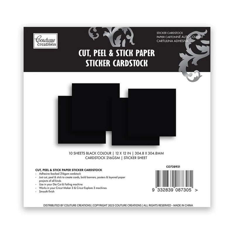 Couture Creations 12×12 216gsm Cut, Peel & Stick Cardstock Pack of 10 Sheets
