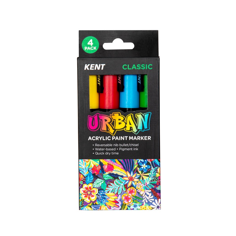 Kent Urban 6MM Nib Classic Paint Markers Pack of 4