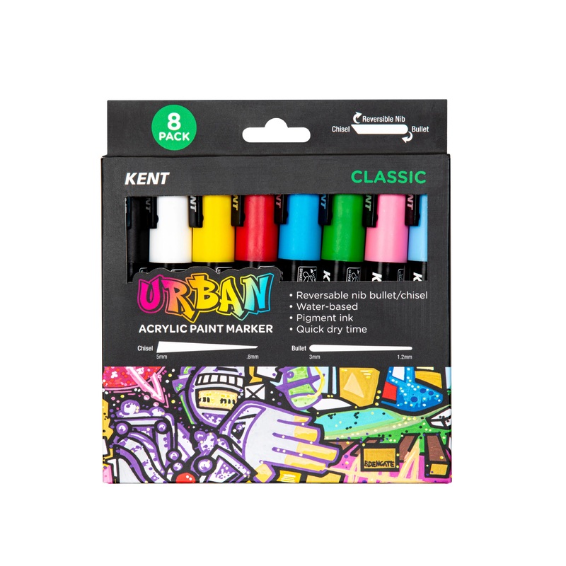 Kent Urban 6MM Nib Classic Paint Markers Pack of 8
