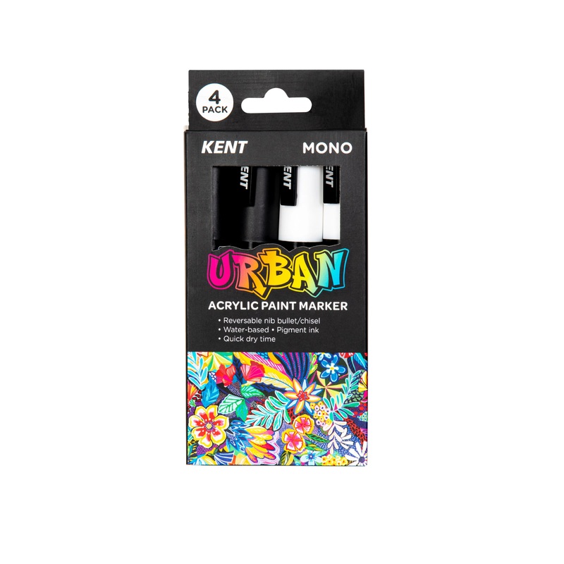 Kent Urban 6MM Nib Mono Paint Markers Pack of 4
