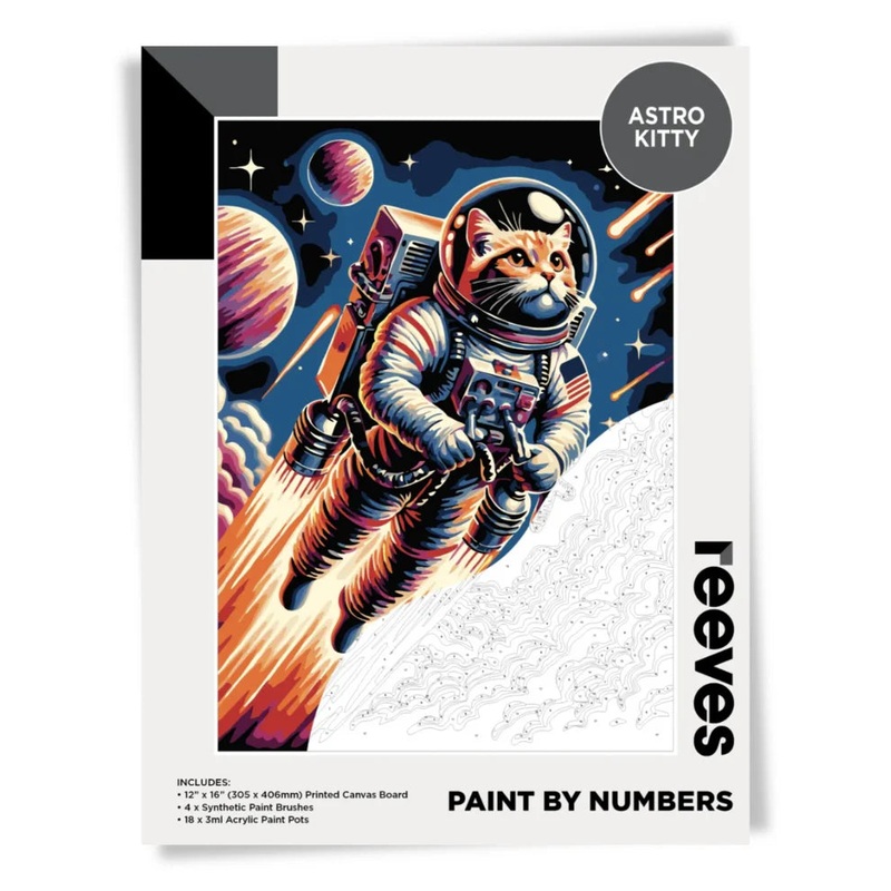 Reeves Paint by Numbers 12X16 Astro Kitty