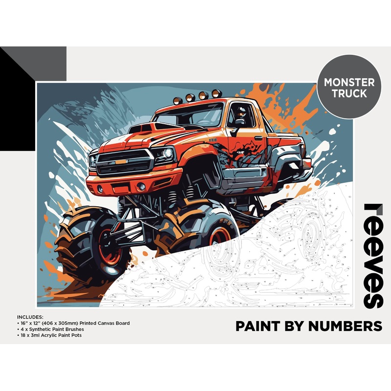 Reeves Paint by Numbers 12X16 Monster Truck
