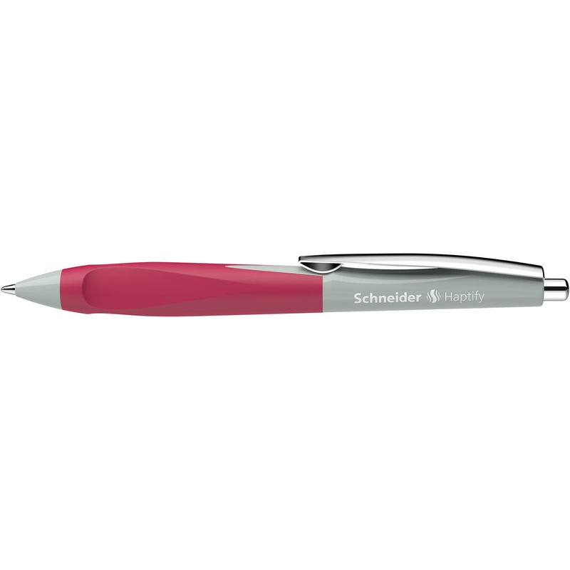 Schneider Haptify Medium Blue Ink Sage Grey/Magenta Ballpoint Pen