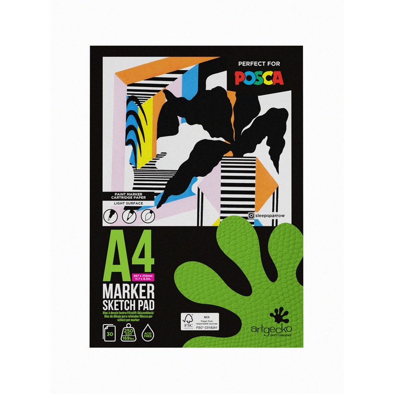 Artgecko Pro Marker 30 Sheet 250gsm White Sketchpads