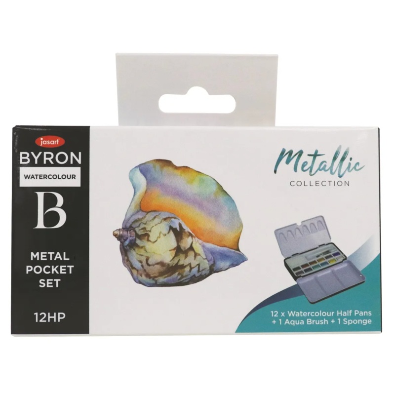 Jasart Byron Watercolour Metallic Half Pan Pocket Set Of 12