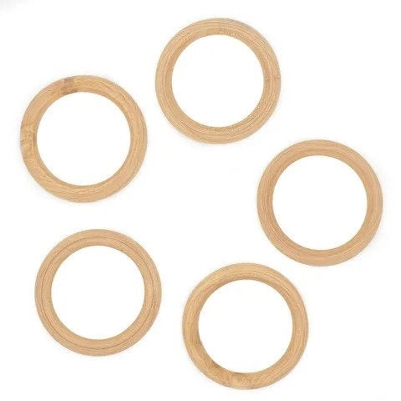 Arbee Wood Beads Macrame Ring Large – Pack Of 5