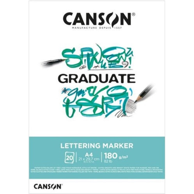 Canson Graduate Lettering Marker 180gsm 20 Sheet Pads