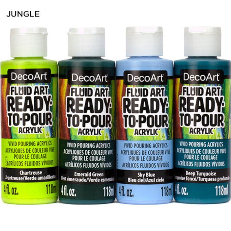 Decoart Fluidart Jungle Paint Pouring Set of 4