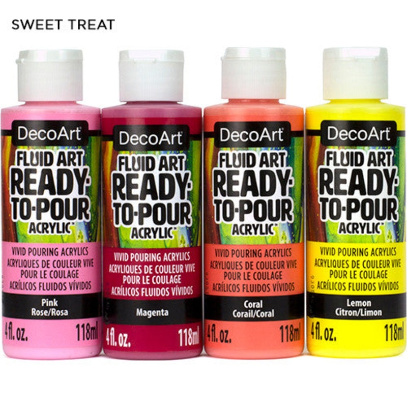 Decoart Fluidart Sweet Treat Paint Pouring Set of 4