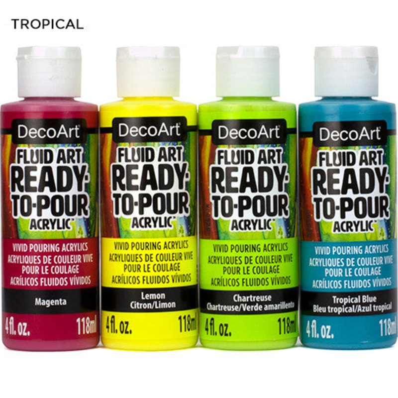 Decoart Fluidart Tropical Paint Pouring Set of 4