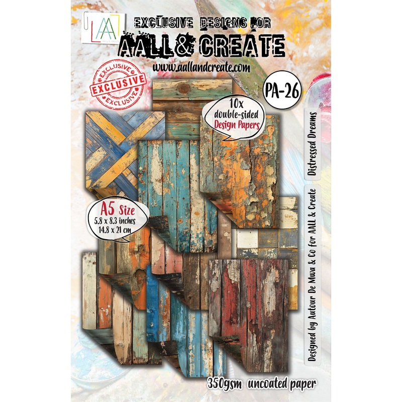 AALL And Create A5 Double-Sided 350gsm Cardstock Distressed Dreams Pack of 10