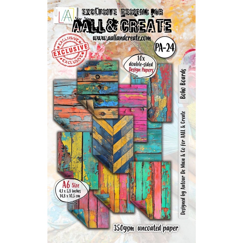 AALL And Create Double-Sided A6 350gsm Boho Boards Cardstock Pack of 10