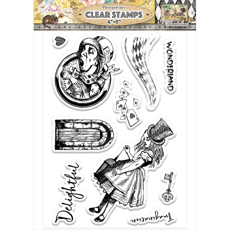 Asuka Studio Photopolymer 4X6 Wonderland #1 Clear Stamps