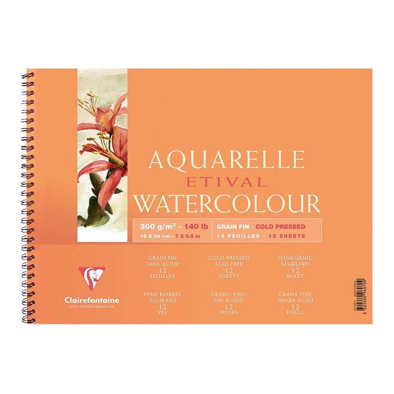 Clairefontaine Etival Cold Press Wirebound Pad 300gsm 12 Sheets