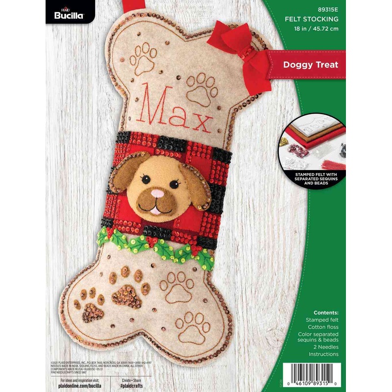 Bucilla 18 Applique Stocking Kit Doggy Treat