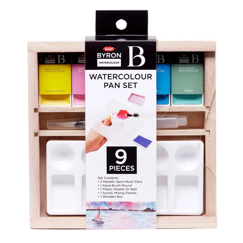 Jasart Byron Metallic Watercolour Pan Set Of 9