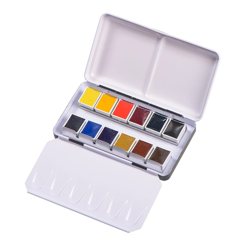 BLOCKX Artists’ Watercolour Half Pan Metal Box Set of 12