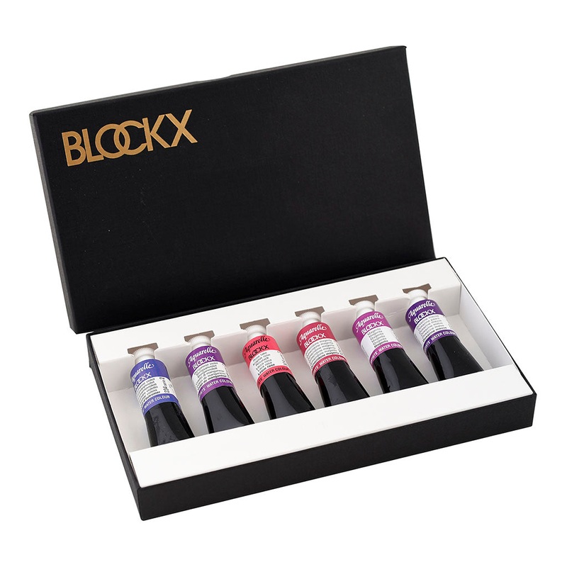 BLOCKX Artists’ Watercolour Paints 15ml Violets Set of 6
