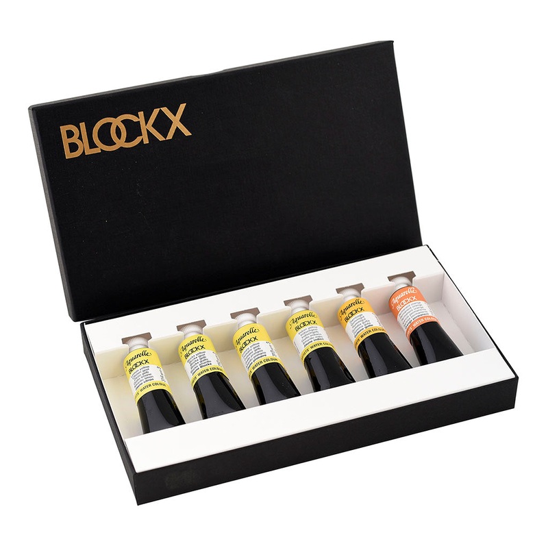 BLOCKX Artists’ Watercolour Paints 15ml Yellows Set of 6