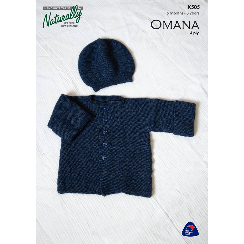 Naturally Pattern Omana 4ply Pattern Kids/Jacket & Hat K505