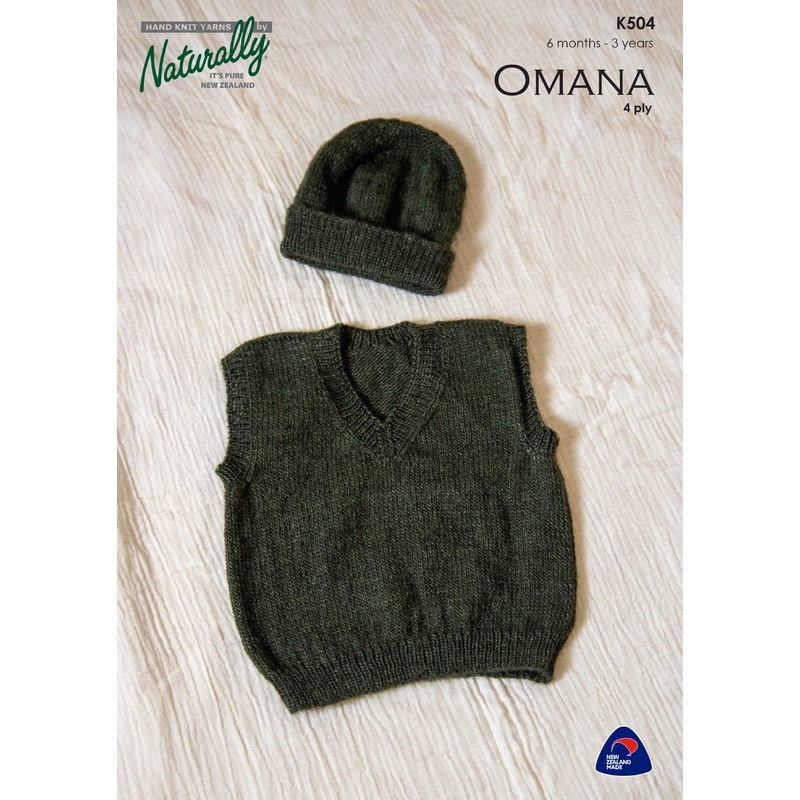 Naturally Pattern Omana 4ply Pattern Kids/Vest K504