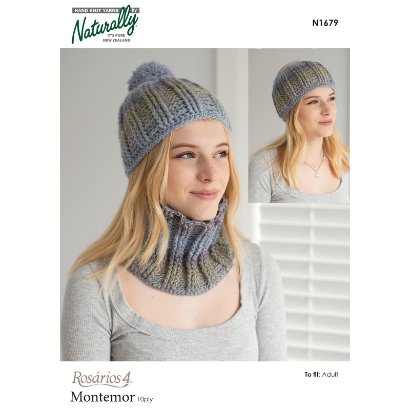 Naturally Pattern Rosarios 4 Montemor 12ply Pattern Womens/Hat & Gloves N1679