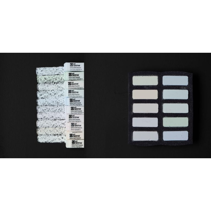 Art Spectrum Extra Soft Square Pastel Set Of 10 Highlights