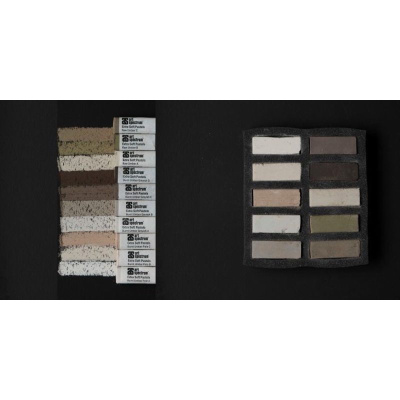 Art Spectrum Extra Soft Square Pastel Set Of 10 Umber Earths