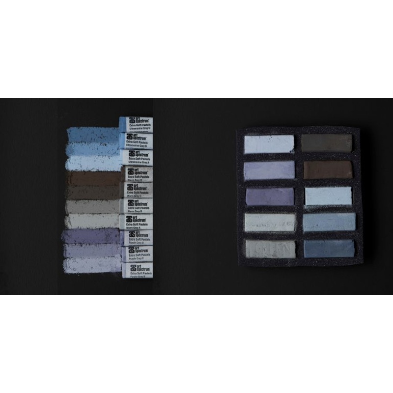 Art Spectrum Extra Soft Square Pastel Set Of 10 Warm Greys