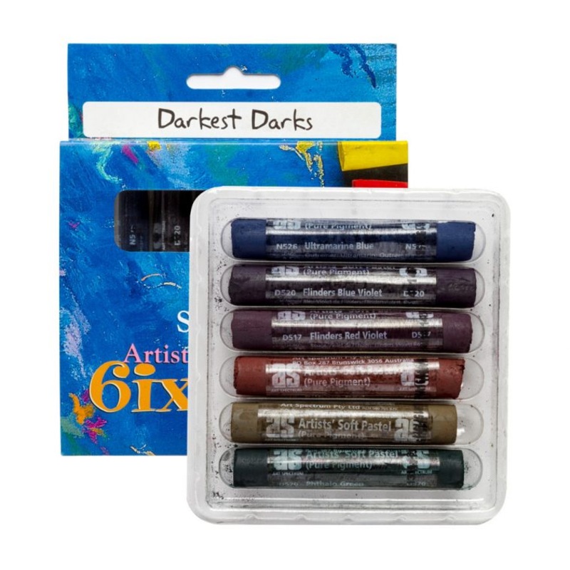 Art Spectrum Soft Round Pastels Set Of 6 – Darkest Darks
