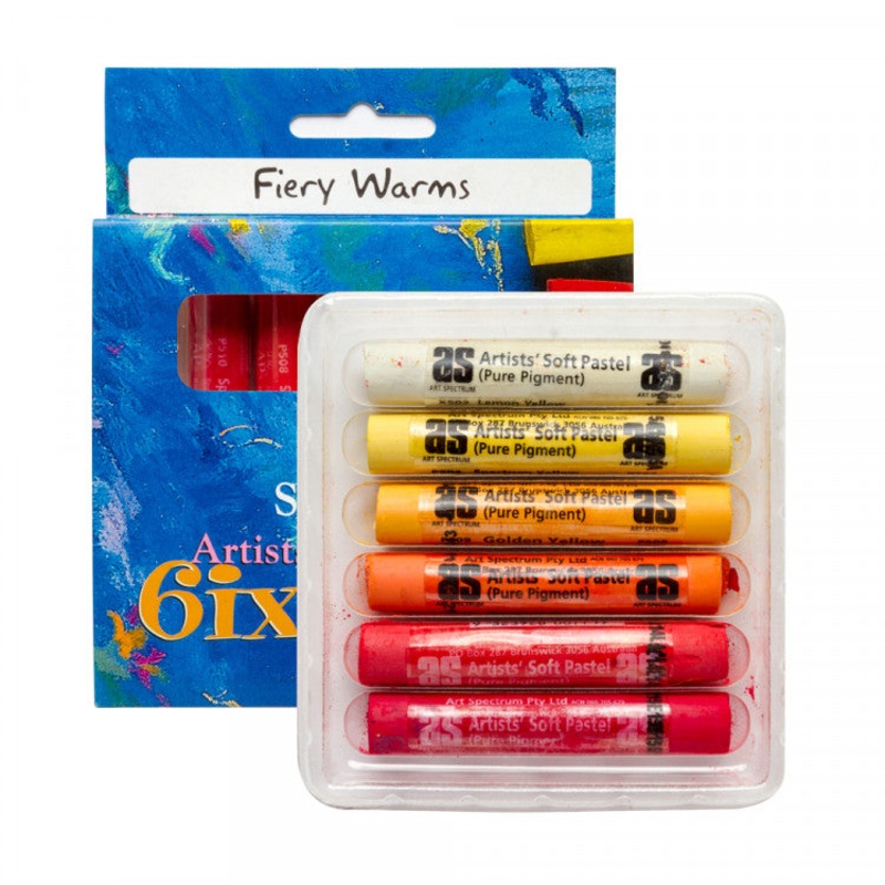 Art Spectrum Soft Round Pastels Set Of 6 – Fiery Warms