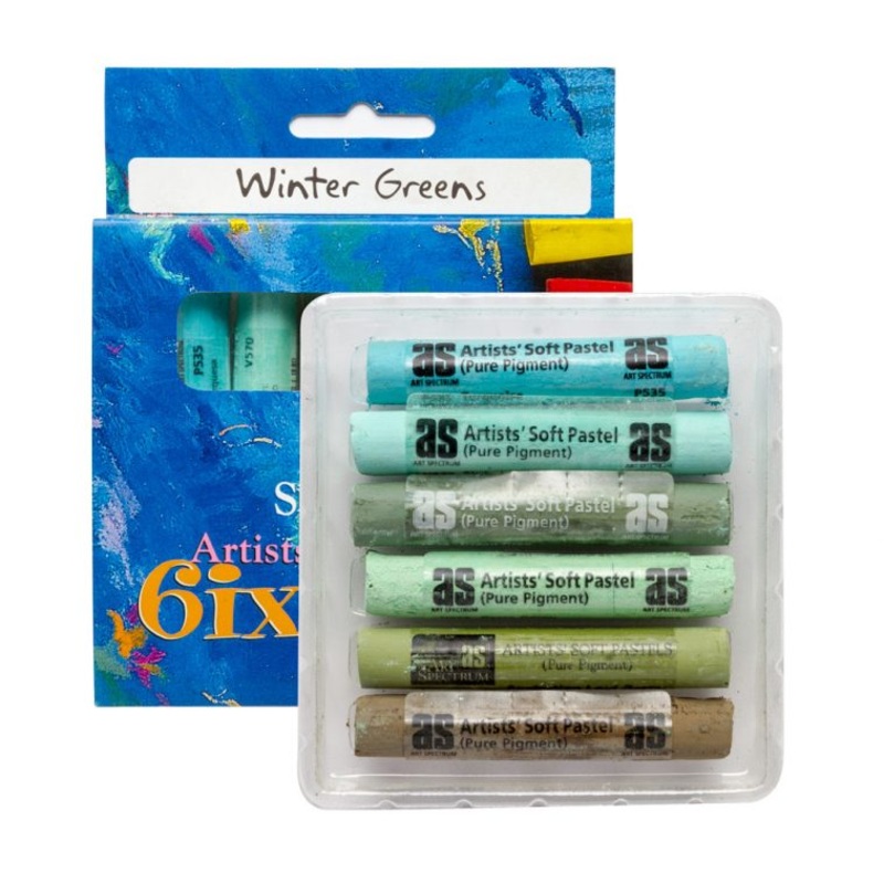 Art Spectrum Soft Round Pastels Set Of 6 – Winter Greens