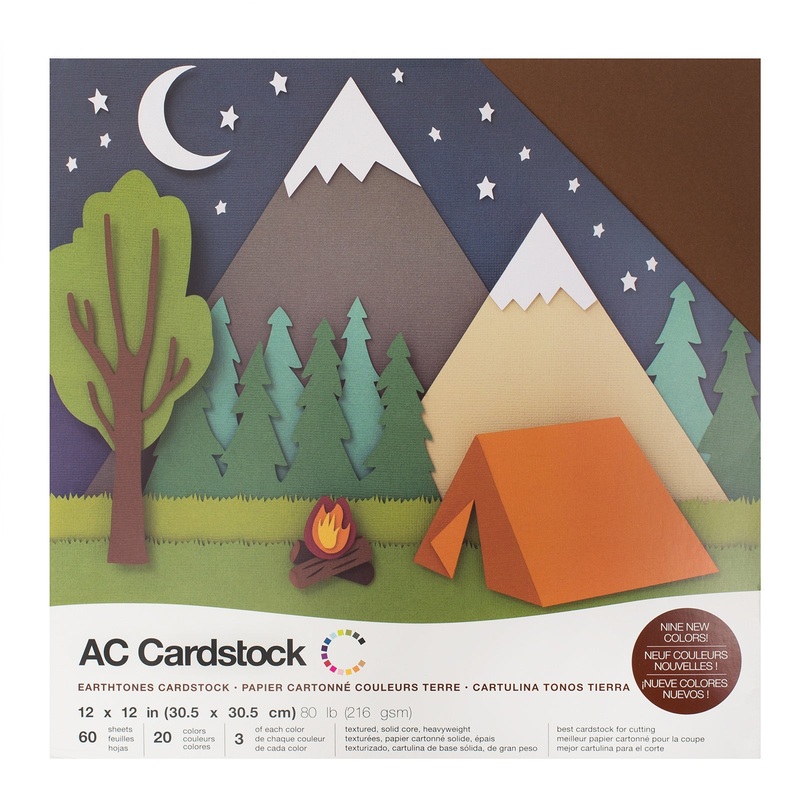 American Crafts 12 x 12 Textured 60 Sheets Earthtones Cardstock Variety Pack
