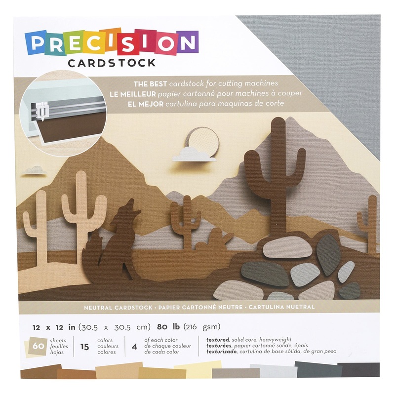 American Crafts 12 x 12 Textured 60 Sheets Neutral Precision Cardstock
