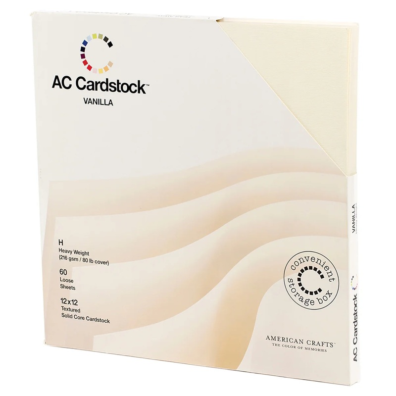 American Crafts 12 x 12 Textured 60 Sheets Vanilla Cardstock Variety Pack