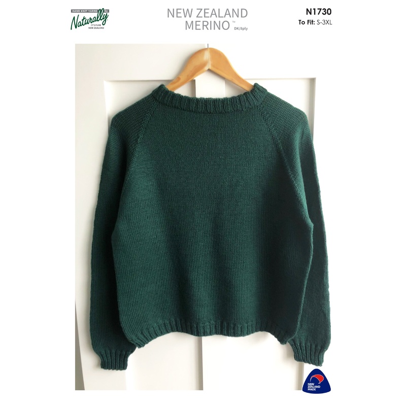 Naturally Pattern Nz Merino DK/8ply Unisex/Sweater N1730